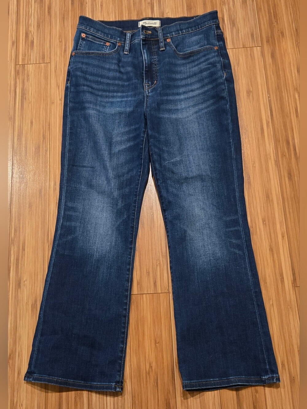 Madewell Blue Flare Leg Cropped Jeans